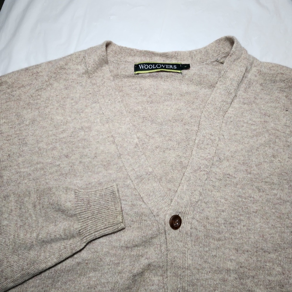 Woolovers Woolmark Mens Sweater Size Medium Beige 100% Pure New Wool - Picture 3 of 6